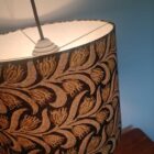 Abat-jour pour lampe blockprint noir jaune safran et beige