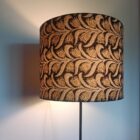 Abat-jour pour lampe blockprint noir jaune safran et beige