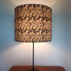 Abat-jour pour lampe blockprint noir jaune safran et beige